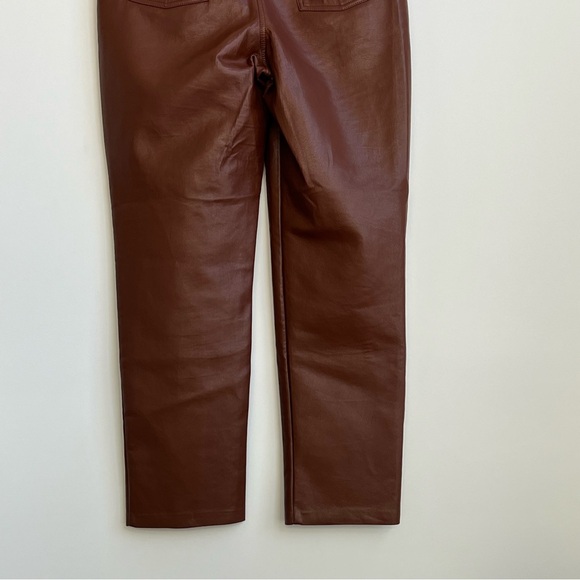 Aritzia Wilfred The Melina Vegan High Waisted Faux Leather Pant 16 Straight Leg - Picture 9 of 13